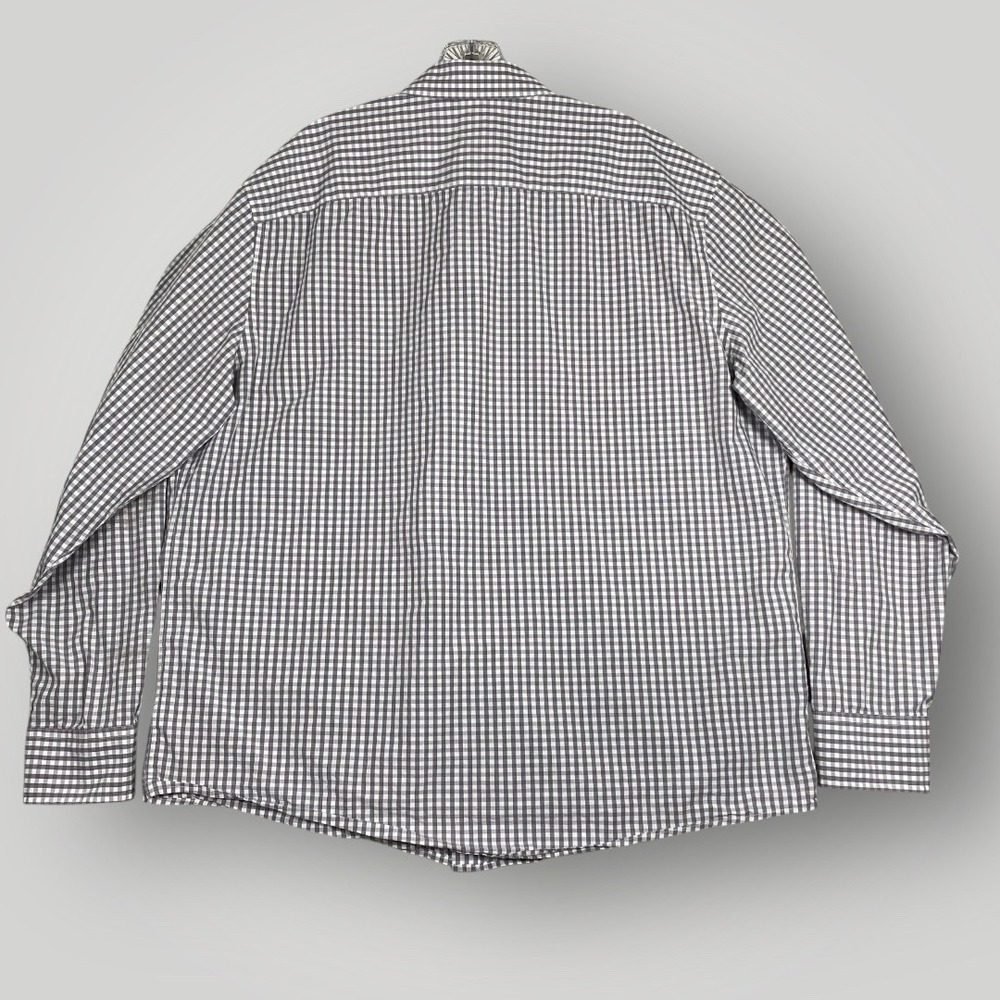 UNTUCKit Mens XXLarge Gray White Gingham Check Dress Long Sleeve Button Up Shirt - Picture 2 of 10